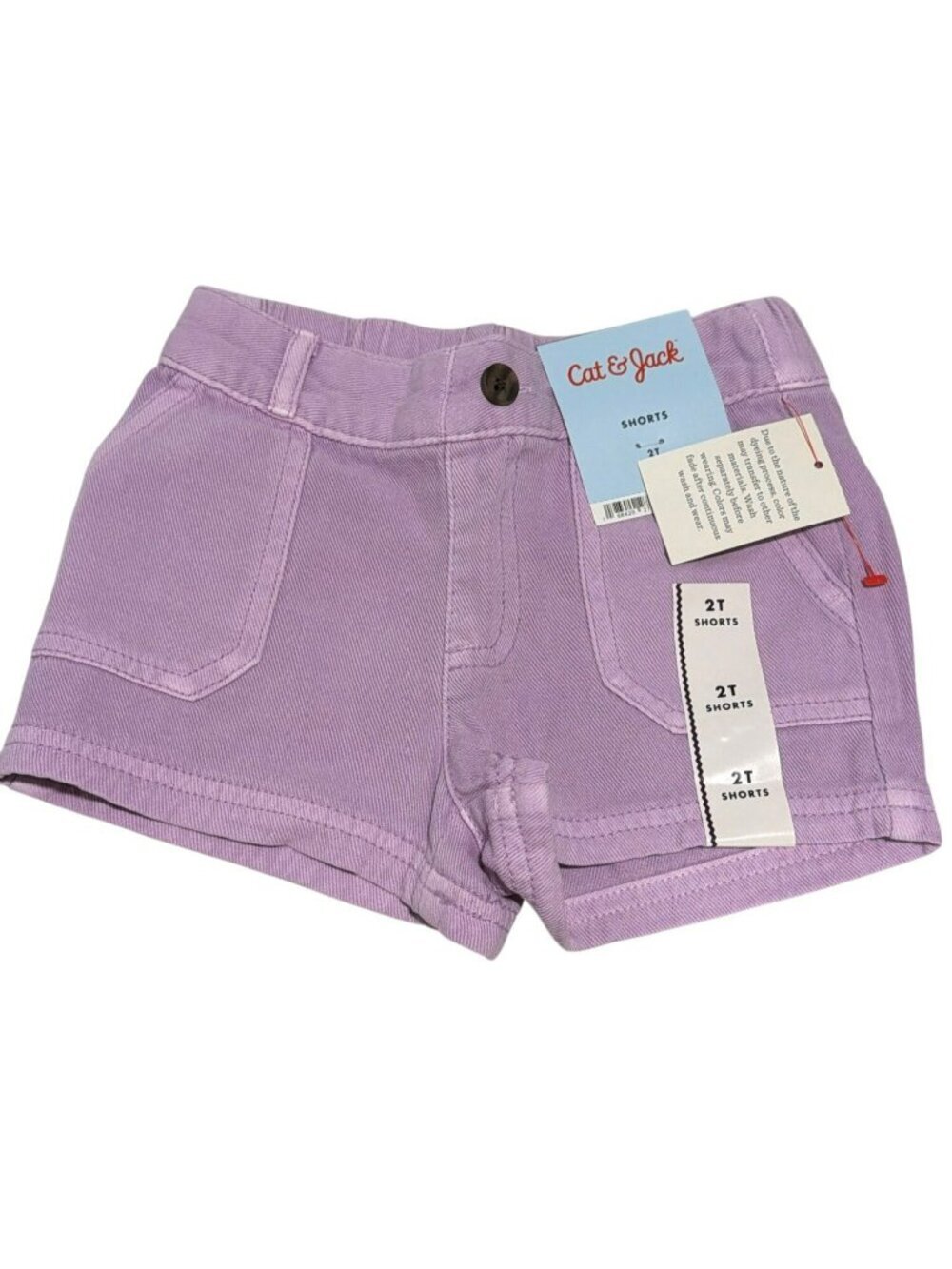 Cat & Jack Toddler Girls Purple Twill Shorts Pockets New